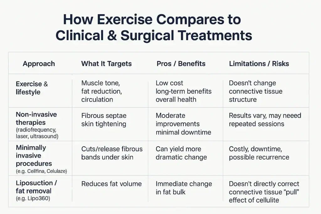 Sculpting Your Bum: Can Toning Exercises Really Reduce Cellulite? 2 How exercise compares to treatments from Lipo 360 Borehamwood